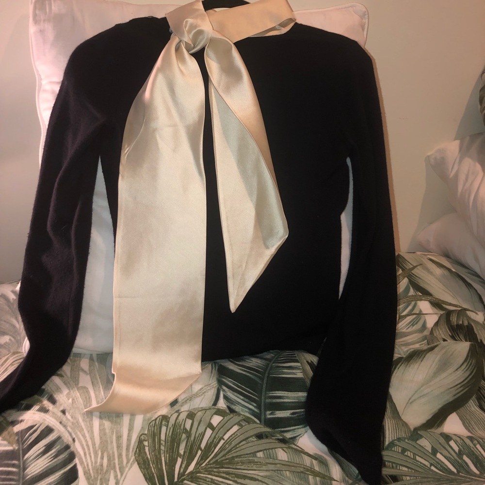 Tory Burch Cashmere Sweater with Silk Collar